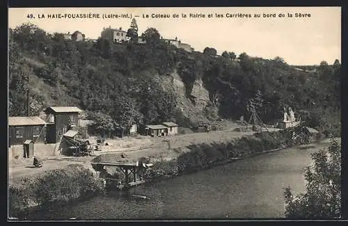 AK La Haie-Fouassière, Le Coteau de la Raille et les Carrières au bord de la Sèvre