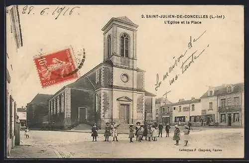 AK Saint-Julien-de-Concelles, L`Église et la Place