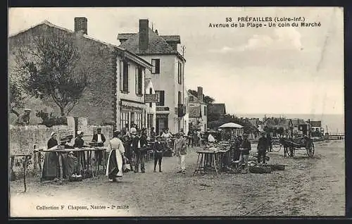 AK Préfailles, Avenue de la Plage, Un coin du Marché