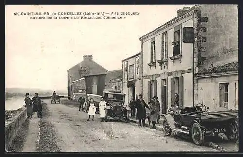 AK Saint-Julien-de-Concelles, A la Chebuette au bord de la Loire et le Restaurant Clémence