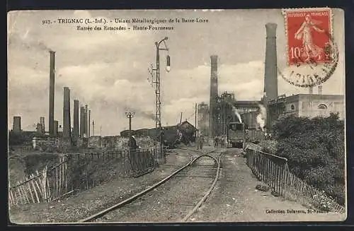 AK Trignac, Usines Métallurgiques de la Basse-Loire, Entrée des Escalades et Hauts-Fourneaux