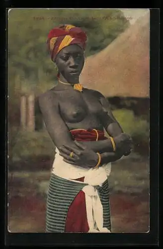 AK Afrique Occidentale, Etude No 73, Fille Soussou, afrikanische nackte Frau