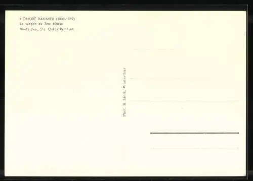 Künstler-AK sign. Honore Daumier: Winterthur, Le wagon de 3me classe