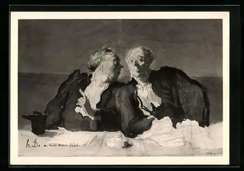 Künstler-AK sign. Honore Daumier: Deux Avocats