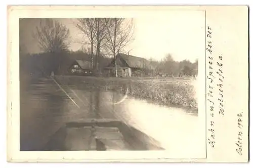 Fotografie unbekannter Fotograf, Ansicht Lübbenau / Spree, Spreewaldkahn bei der Wotschofska zu Ostern 1922