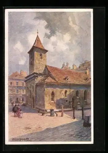 Künstler-AK Wien, Ruprechtskirche, Aussenansicht