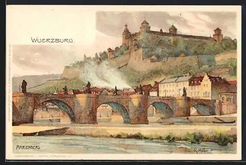 Künstler-AK K. Mutter: Würzburg, Marienberg