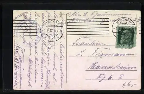 AK München, Fuhrwerke vor dem Löwenbräukeller