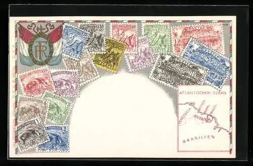 AK Briefmarken von Guyane-Francaise