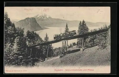 AK Rigibahn auf der Schnurtobelbrücke