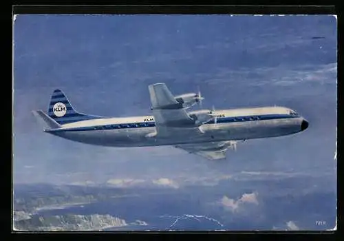 AK Der Lockheed Prop-Jet-Electra II der KLM Airlines, Flugzeug