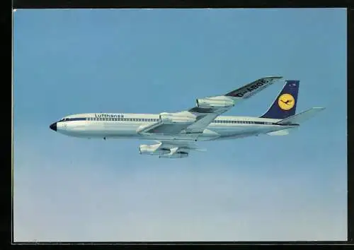 AK Flugzeug Boeing 707 Intercontinental Jet, der Lufthansa