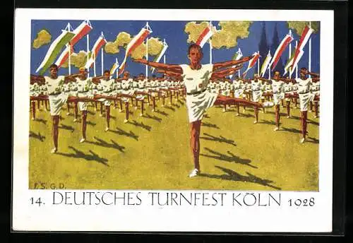 AK Köln-Müngersdorf, 14. Deutsches Turnfest 1928