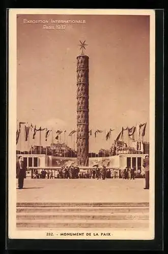 AK Paris, Exposition Internationale 1937, Monument de la Paix, Ausstellung