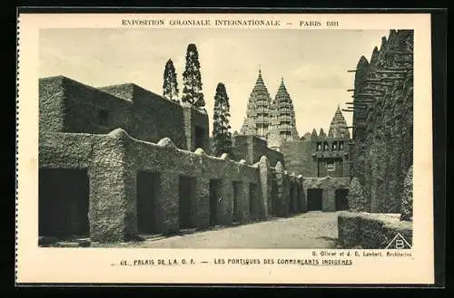 AK Paris, Exposition coloniale Internationale 1931, Palais de L'A.O.F., Ausstellung