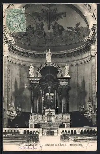 AK Les-Arcs, intérieur de l'église, maître autel