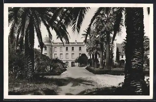 AK Pardigon, Le Grand Hôtel entouré de palmiers et jardins verdoyants