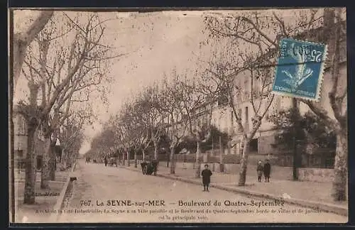 AK La Seyne-sur-Mer, Boulevard du Quatre-Septembre avec villas et jardins