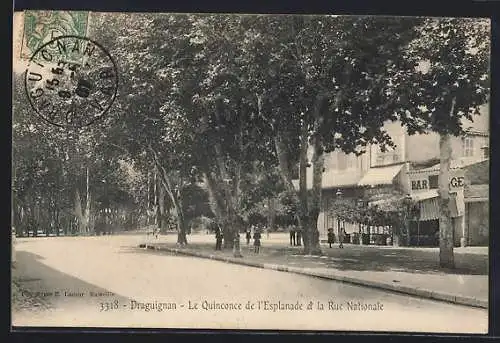 AK Draguignan, Le Quinconce de l`Esplanade à la Rue Nationale