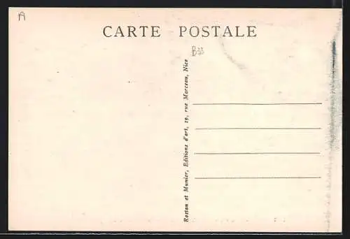 AK Agay, Hôtel des Roches Rouges sur la Corniche d`Or avec montagnes en arrière-plan