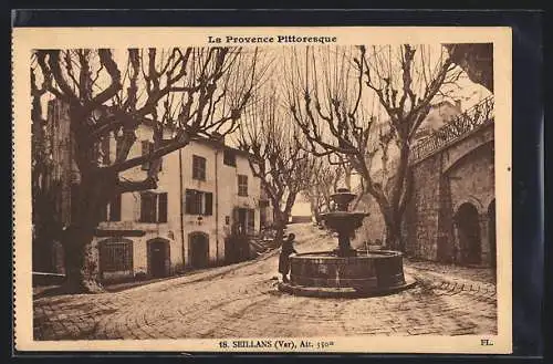 AK Seillans, Place de la Fontaine et l`Hôtel Clariond