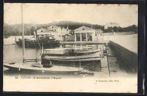 AK Toulon, Saint-Mandrier, L`Hôpital et les bateaux au port