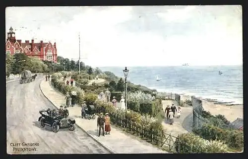 Künstler-AK Felixstowe, Cliff Gardens