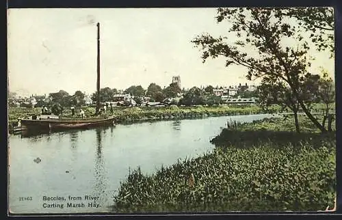 AK Beccles, View from the River, Carting Marsh Hay