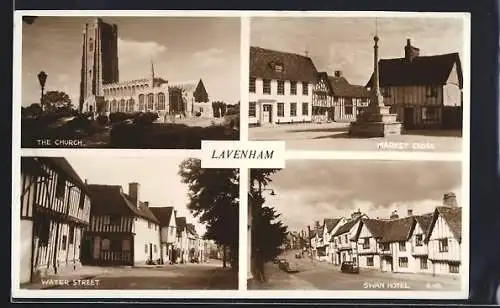 AK Lavenham, The Church, Water Street, Market Cross, Swan Hotel