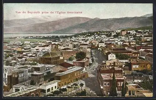 AK Beyrouth, vue prise de l`Eglise americaine