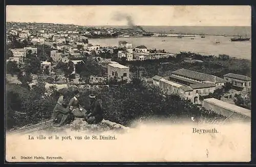 AK Beyrouth, La ville et le port, vus de St. Dimitri