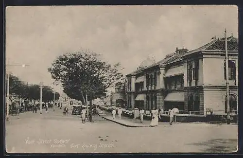 AK Colombo, York Street Corner Towards Fort Railway Station