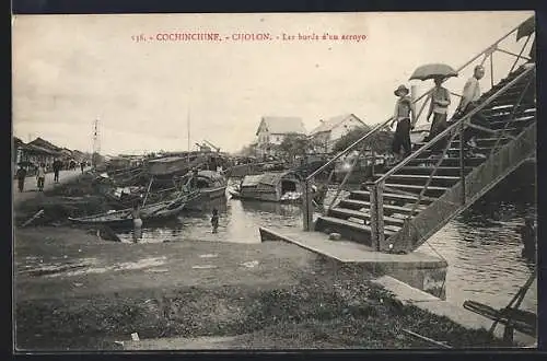 AK Cholon /Cochinchine, Les bords d`un arroyo