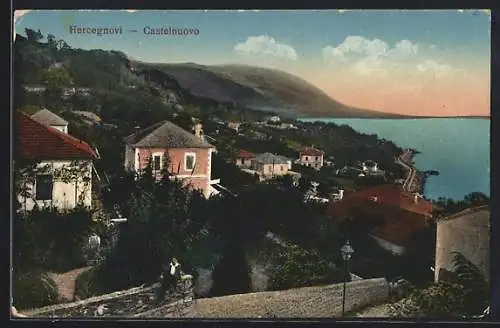 AK Castelnuovo /Hercegnovi, Blick entlang des Ufers