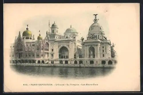 AK Paris, Exposition, L'Italie-La Turquie-Les Etats-Unis