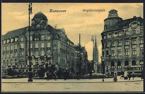 AK Hannover, Aegidientorplatz mit Strassenbahn