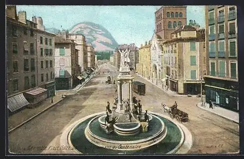 AK Grenoble, Place Notre-Dame, Strassenbahn