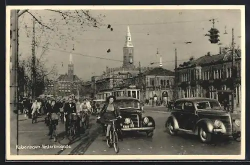 AK Kobenhavn, Vesterbrogade, Strassenbahn