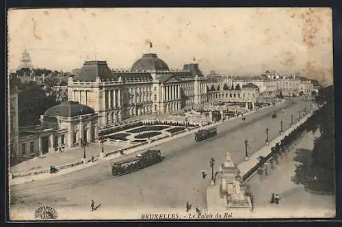 AK Bruxelles, Le Palais du Roi, Strassenbahn