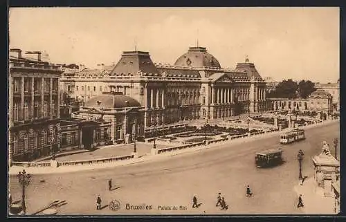 AK Bruxelles, Palais du Roi, Strassenbahn