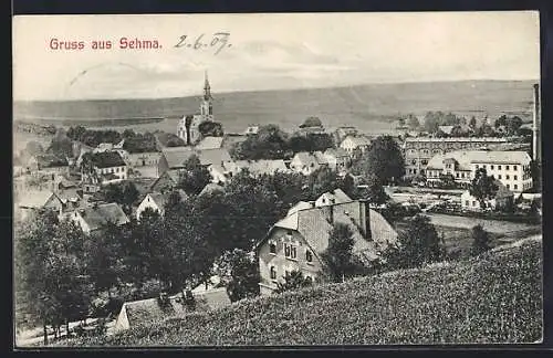 AK Sehma, Teilansicht aus der Vogelschau