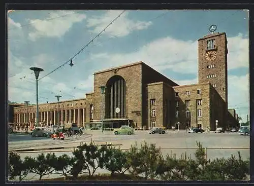 AK Stuttgart, Hauptbahnhof im Sonnenschein