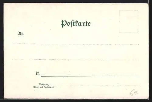 Lithographie Bad Reichenhall, Gradirhaus, Panorama und Mann mit Kuh