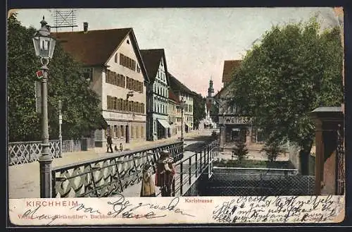 AK Kirchheim / Neckar, Karlstrasse mit Hotel Löwen