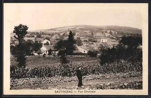 AK Sauvagnac, Vue Générale du village et des collines environnantes