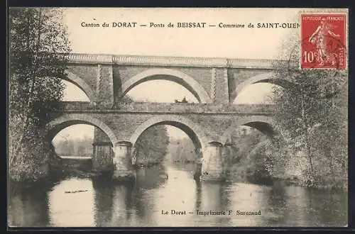 AK Saint-Ouen, Ponts de Beissat sur la rivière