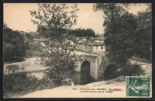 AK Solignac, Le Pont et vue sur le village