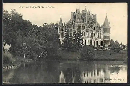 AK Brejoux, Château de Brejoux avec étang en avant-plan