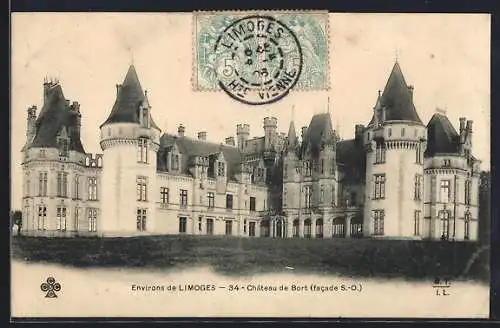 AK Limoges, Château de Bort, facade S.-O.