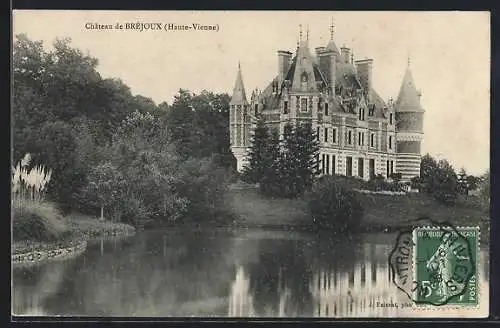 AK Bréjoux, Vue du Château de Bréjoux et de son reflet sur le lac